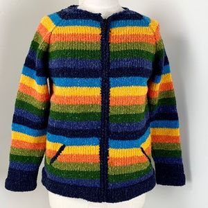 LGBTQ Striped PRIDE Cardigan Sweater M by ECC Chunky Knit Jacket Ecuador